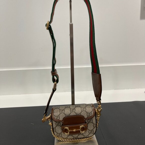 Gucci GG Supreme Horsebit 1955 Mini Bag with Strap (JB1097) - Picture 2 of 8